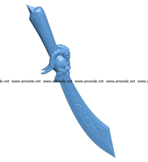 Death knight dagger B003034 file stl free download 3D Model for CNC and 3d printer