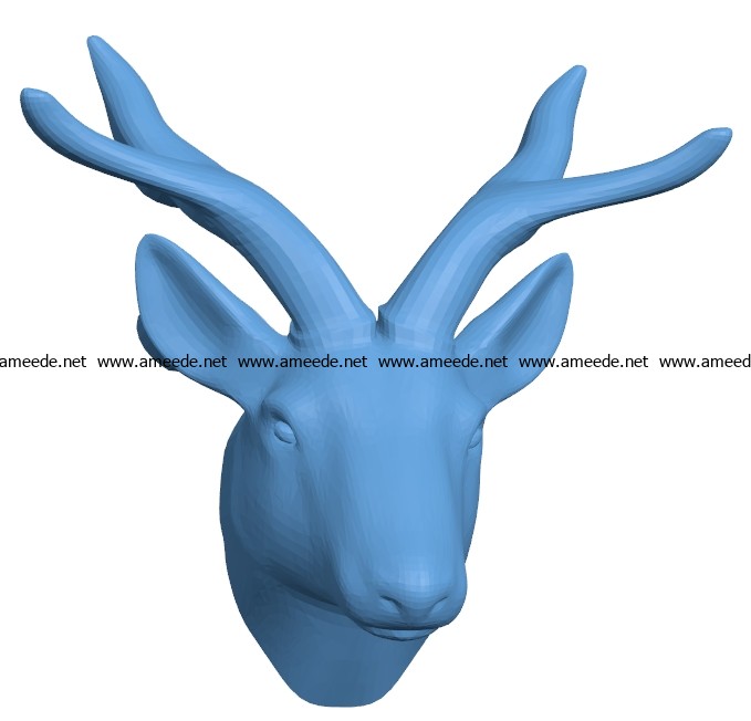 Deer Head B002906 file stl free download 3D Model for CNC and 3d printer