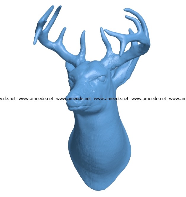 Deer head B002995 file stl free download 3D Model for CNC and 3d