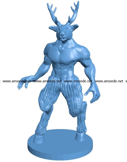 Deer man B003712 file stl free download 3D Model for CNC and 3d printer