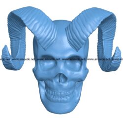 Demon skull head B003237 file stl free download 3D Model for CNC and 3d printer