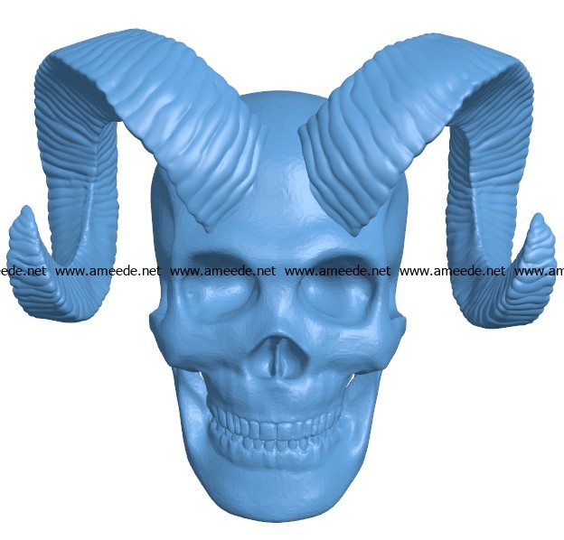 Demon skull B003237 file stl free download 3D Model for CNC and 3d printer