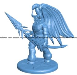 Demon with two swords B003561 file stl free download 3D Model for CNC and 3d
