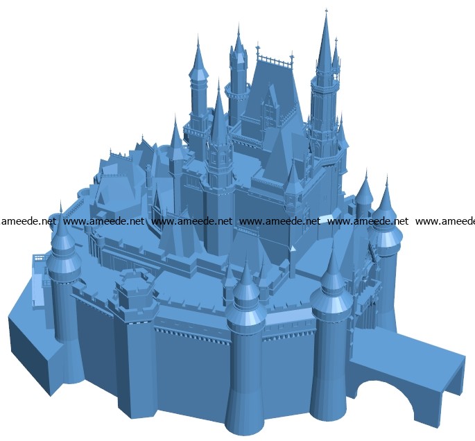 Disney castle B002990 file stl free download 3D Model for CNC and 3d printer