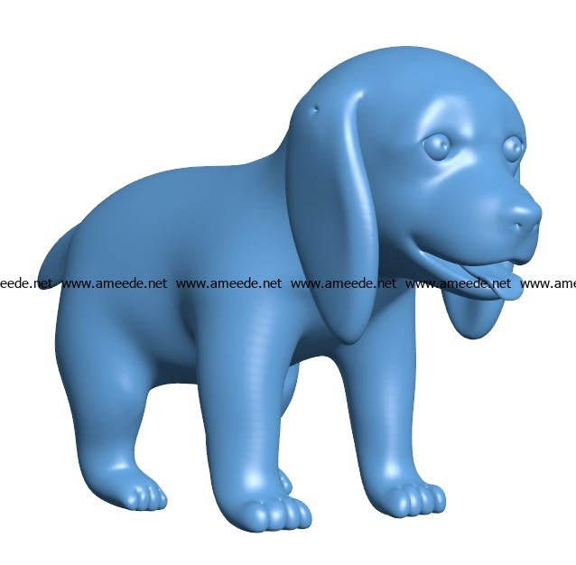 Dog happy puppy B003076 file stl free download 3D Model for CNC and 3d printer