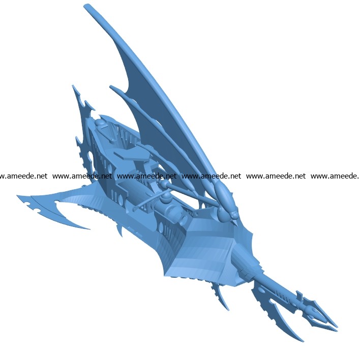 Drukhari space ship B003575 file stl free download 3D Model for CNC and 3d printer
