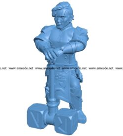 Dwarf Female Warrior B003473 file stl free download 3D Model for CNC and 3d printer