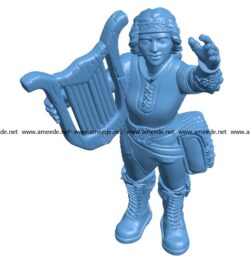 Dwarf female bard B003391 file stl free download 3D Model for CNC and 3d printer