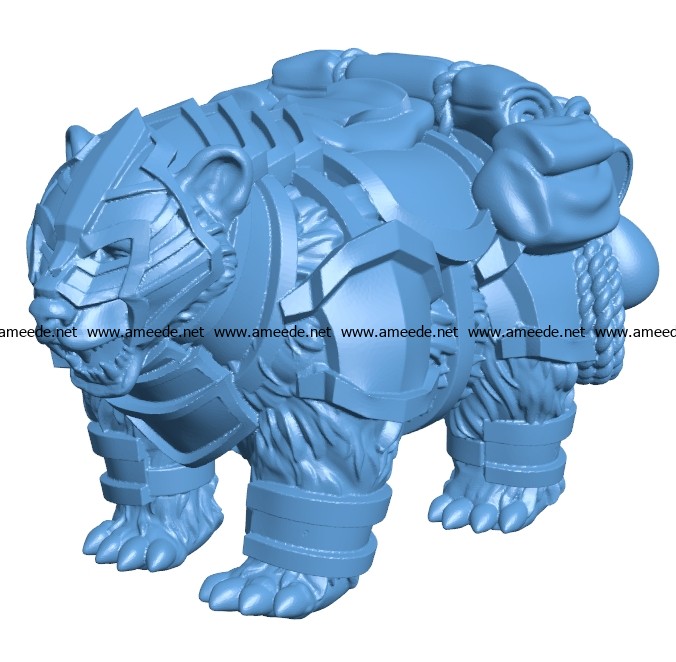 Equipped bear B002933 file stl free download 3D Model for CNC and 3d printer