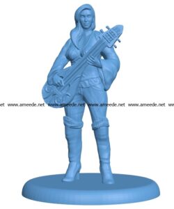 Female Bard with Lute Women B003120 file stl free download 3D Model for CNC and 3d printer