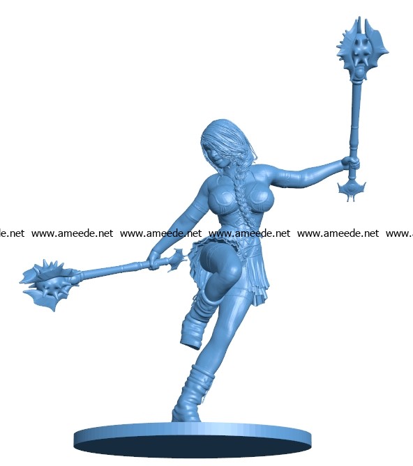 Female Mace Guardian Women B003035 file stl free download 3D Model for CNC and 3d printer