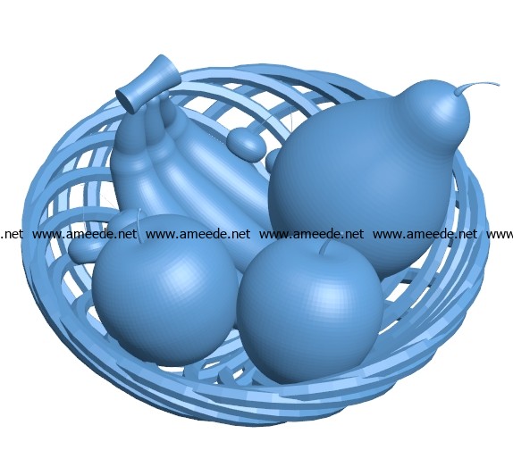Fruit basket B003082 file stl free download 3D Model for CNC and 3d printer