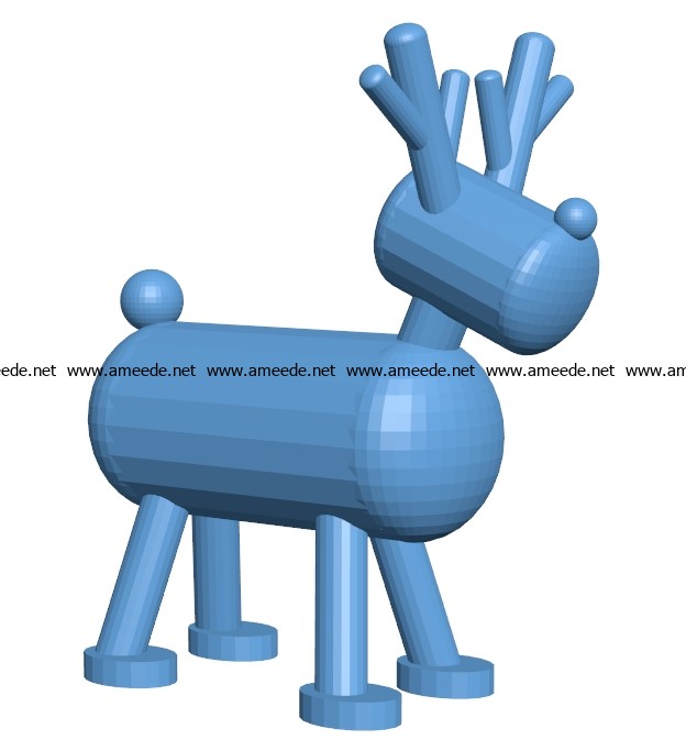 Funny Reindeer B003096 file stl free download 3D Model for CNC and 3d printer