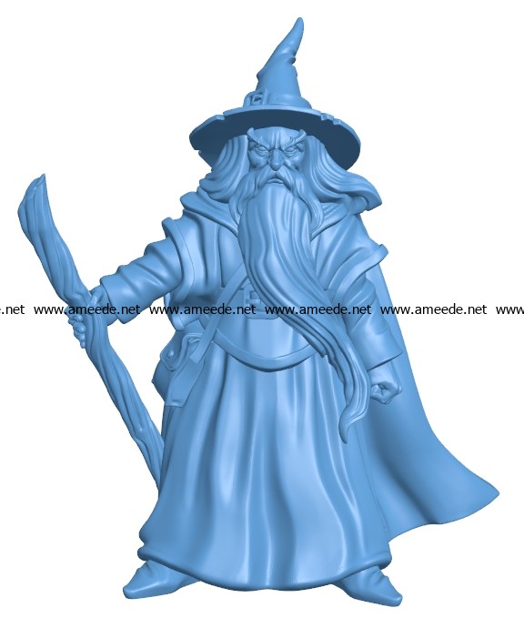 Gandalf Man B003295 file stl free download 3D Model for CNC and 3d printer