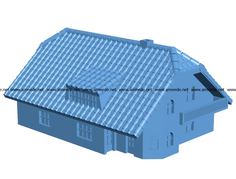German house B003110 file stl free download 3D Model for CNC and 3d printer