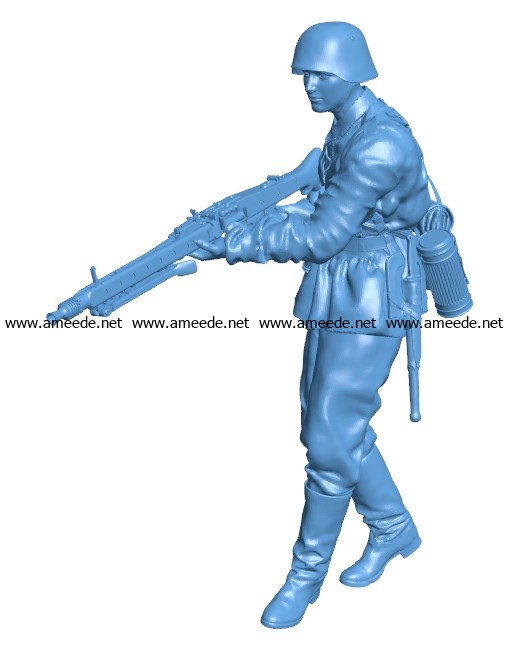 German mg gunner men B003168 file stl free download 3D Model for CNC and 3d printer