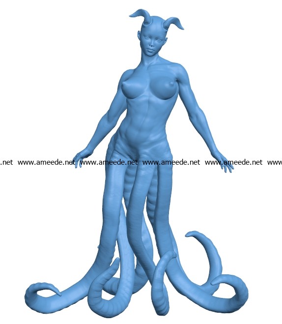 Girl Octopus B003251 file stl free download 3D Model for CNC and 3d printer