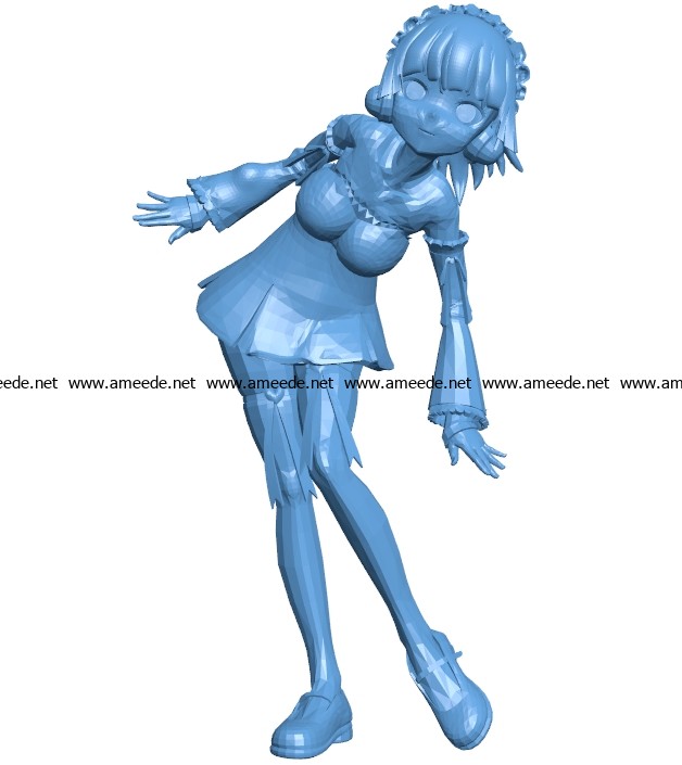 Girl maid B003469 file stl free download 3D Model for CNC and 3d printer