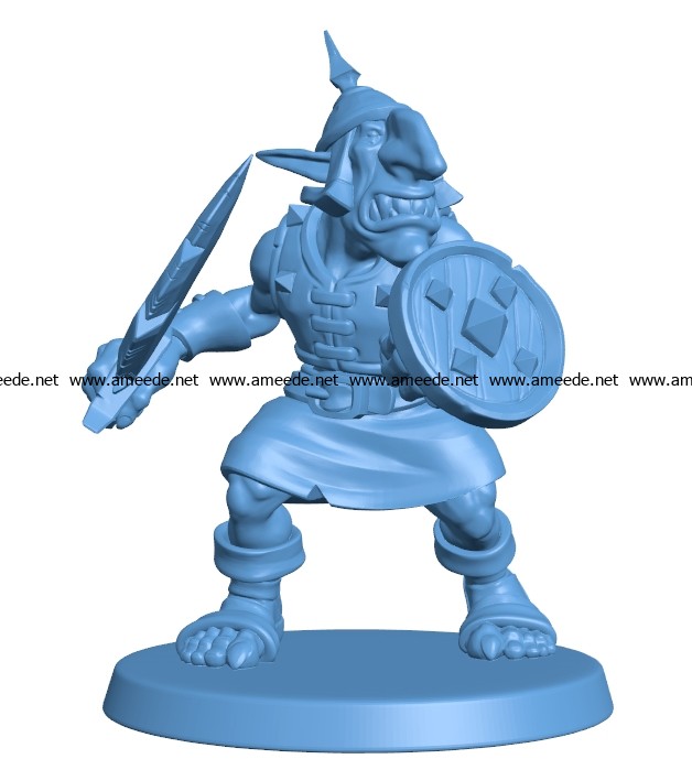 Goblin Shield Warrior B003067 file stl free download 3D Model for CNC and 3d printer