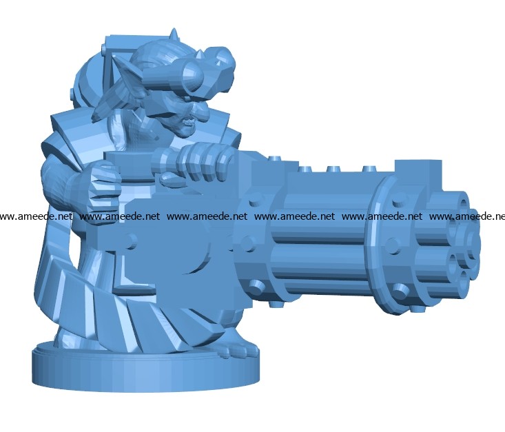 Goblin machine gunner B003464 file stl free download 3D Model for CNC and 3d printer