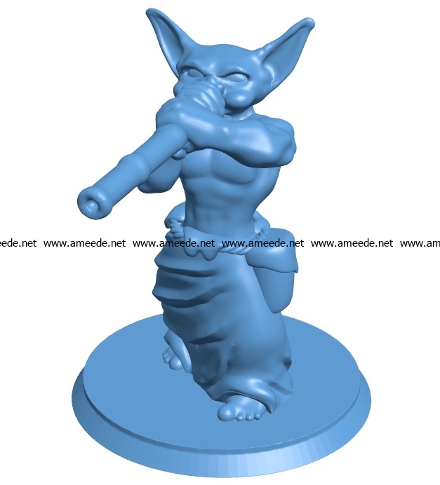 Goblin with Blowgun B003121 file stl free download 3D Model for CNC and 3d printer