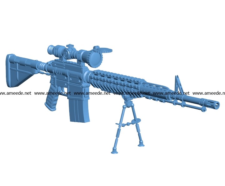 Gun M4A1 sniper B003259 file stl free download 3D Model for CNC and 3d printer