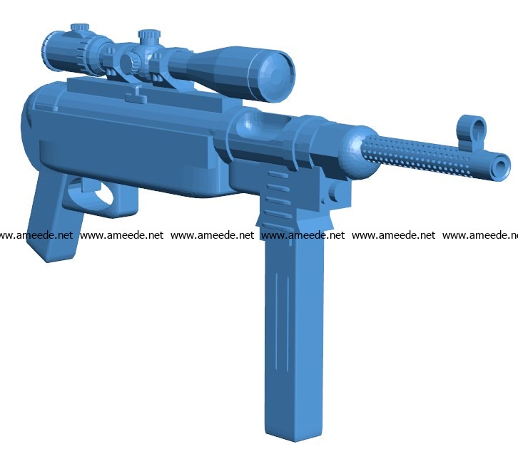 Gun Scifi SMG B003769 file stl free download 3D Model for CNC and 3d printer