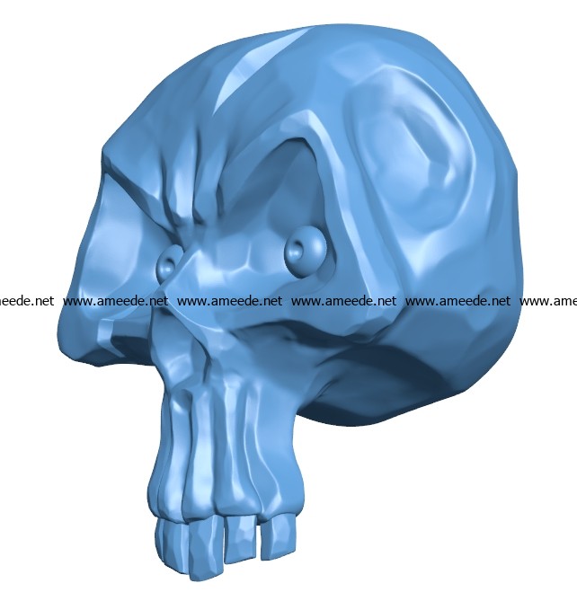 Head Stylized skull B003431 file stl free download 3D Model for CNC and 3d printer