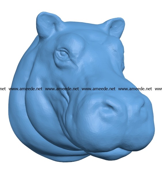 Hippo Head B002910 file stl free download 3D Model for CNC and 3d printer