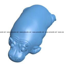Hippo resting B003713 file stl free download 3D Model for CNC and 3d printer