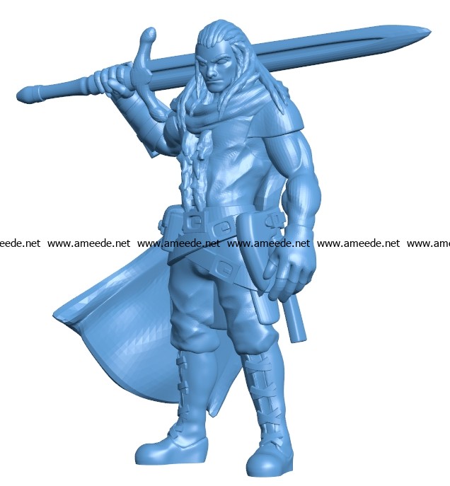 Human barbarian B003432 file stl free download 3D Model for CNC and 3d printer