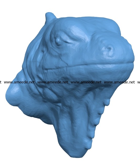 Iguana Head B002912 file stl free download 3D Model for CNC and 3d printer