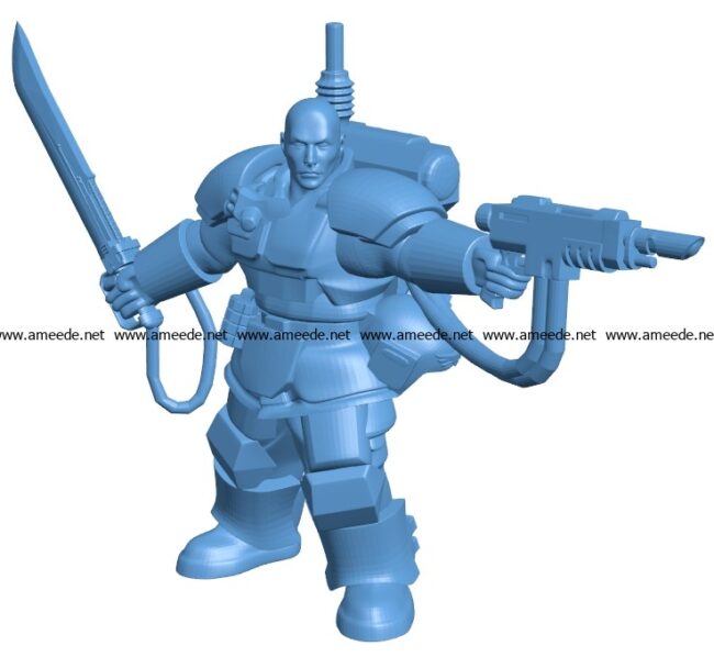 Kasrkin with blade B003171 file stl free download 3D Model for CNC and 3d printer