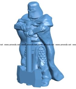 Mr Knight with axe B003450 file stl free download 3D Model for CNC and 3d printer