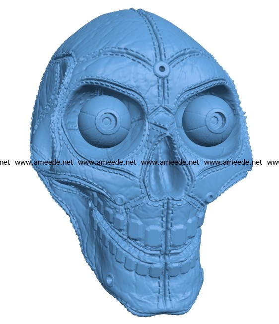 Leather Skull Eyes B003125 file stl free download 3D Model for CNC and 3d printer