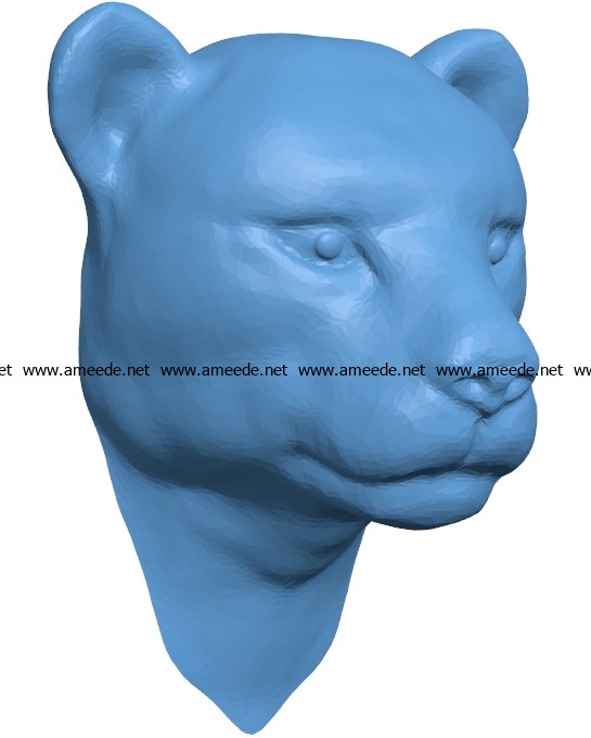 Leopard Head B002913 file stl free download 3D Model for CNC and 3d printer