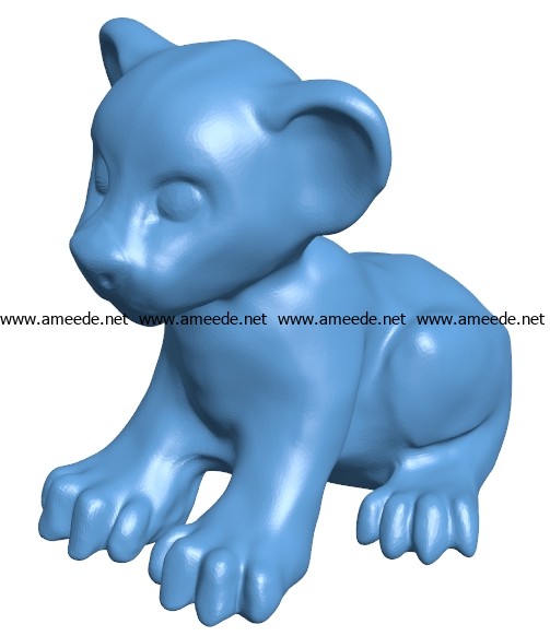 Lion cub B003406 file stl free download 3D Model for CNC and 3d printer