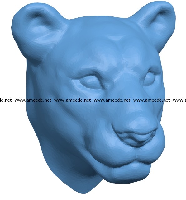 Lioness Head B002915 file stl free download 3D Model for CNC and 3d printer