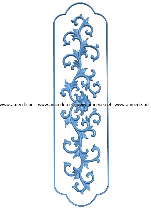Long Pattern flowers A003225 wood carving file stl for Artcam and Aspire jdpaint free vector art 3d model download for CNC