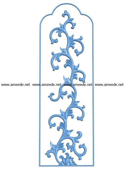 Long Pattern flowers A003226 wood carving file stl for Artcam and Aspire jdpaint free vector art 3d model download for CNC