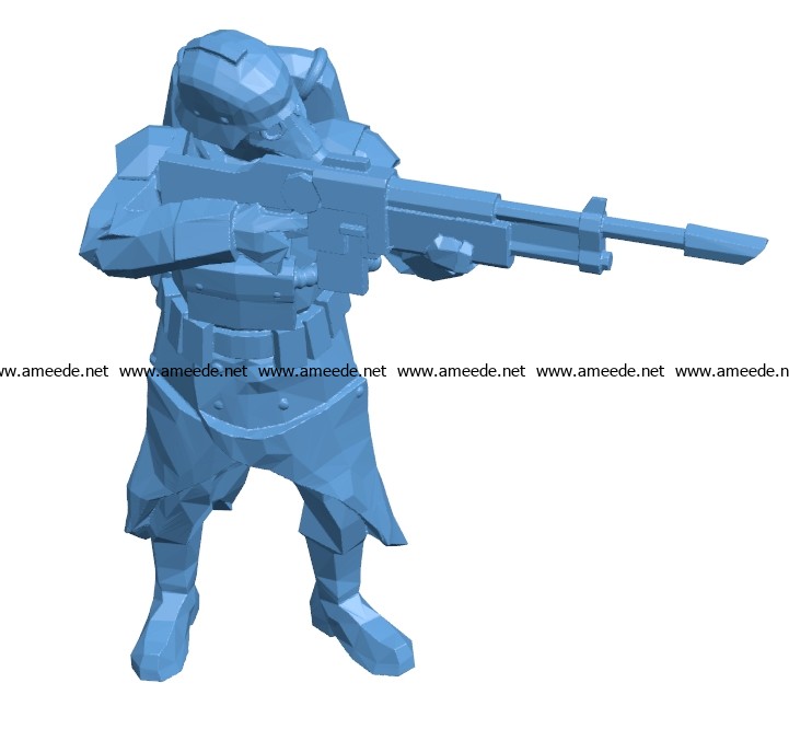 Man Infantry aiming B003608 file stl free download 3D Model for CNC and 3d printer
