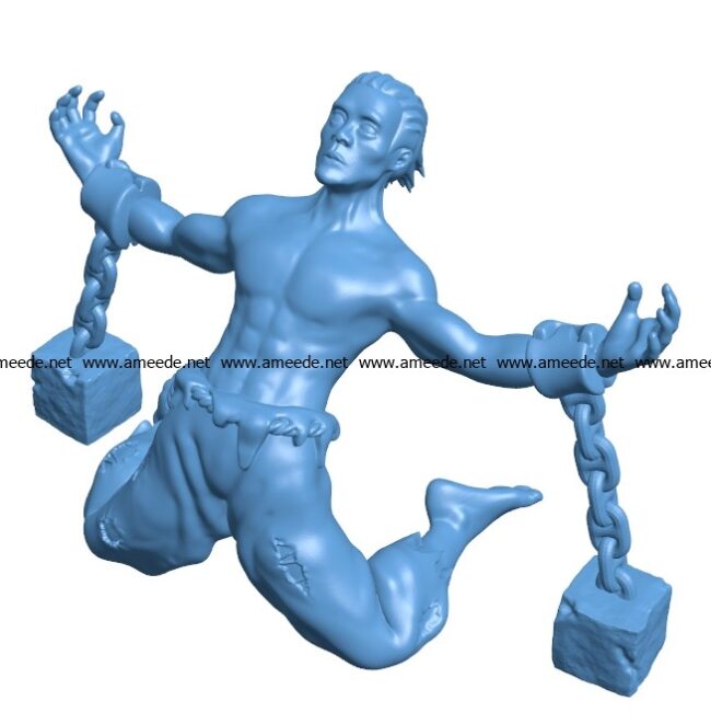 Man chained B003524 file stl free download 3D Model for CNC and 3d printer