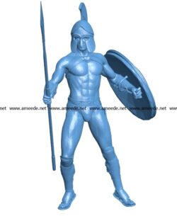Man spartan with spear B003661 file stl free download 3D Model for CNC and 3d printer