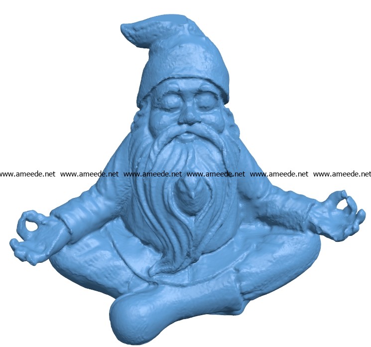 Meditating gnome B002973 file stl free download 3D Model for CNC and 3d printer