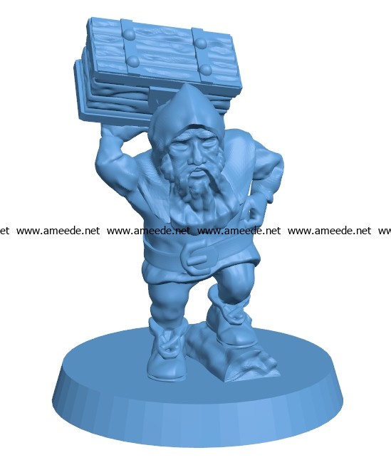 Men dwarf porter B002895 file stl free download 3D Model for CNC and 3d printer