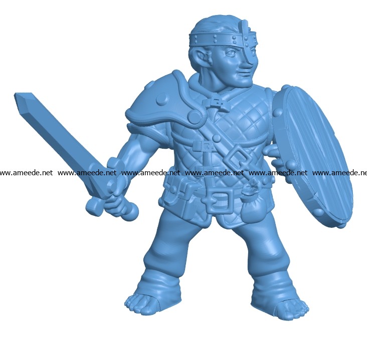 Men halfling warrior B003399 file stl free download 3D Model for CNC and 3d printer