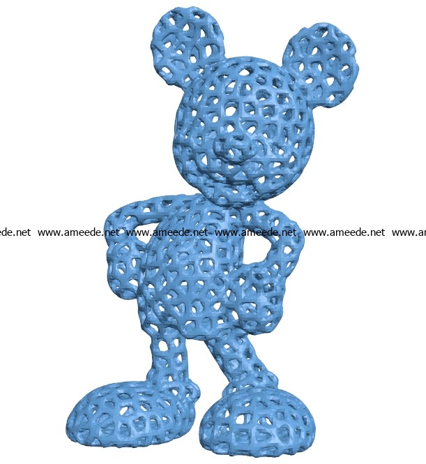 Mickey mouse voronoi B003350 file stl free download 3D Model for CNC and 3d printer