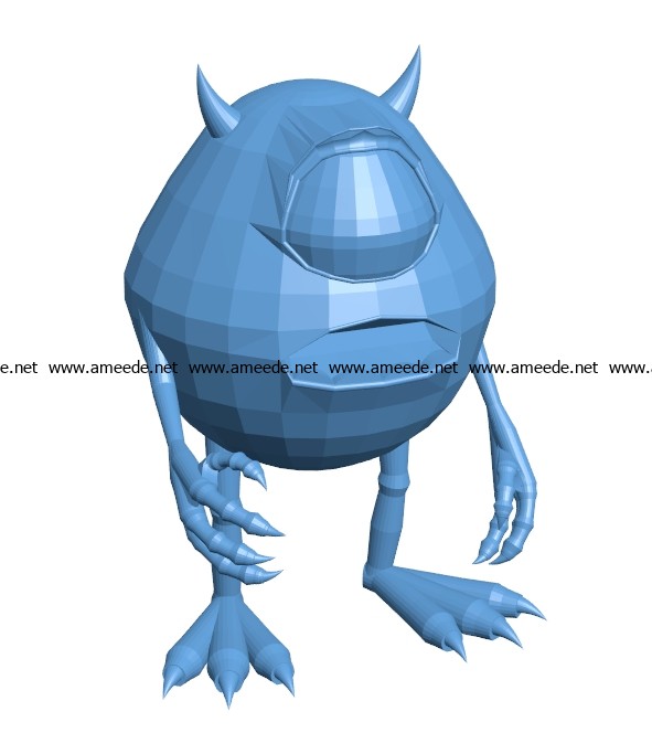 Mike Wazowski B002977 file stl free download 3D Model for CNC and 3d printer