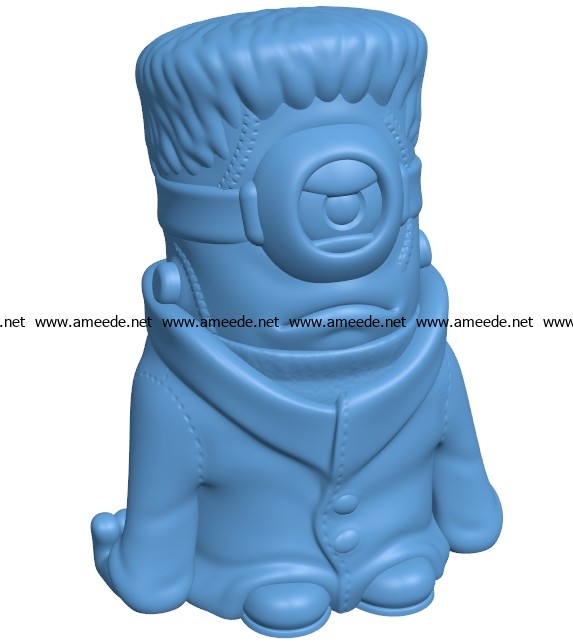 Minion Frankenstein B003230 file stl free download 3D Model for CNC and 3d printer
