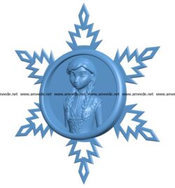 Miss Anna snow Flake B003597 file stl free download 3D Model for CNC and 3d printer